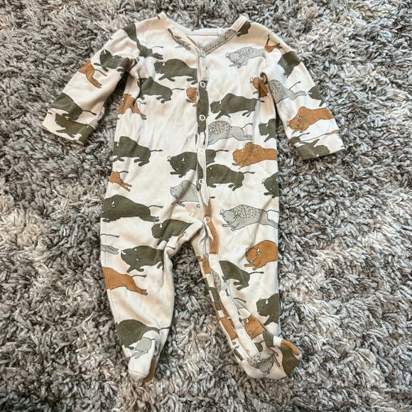 Oliver Rain 6 Months Buffalo Print Sleeper Snap Up Romper Outfit Baby Boy - Picture 7 of 7